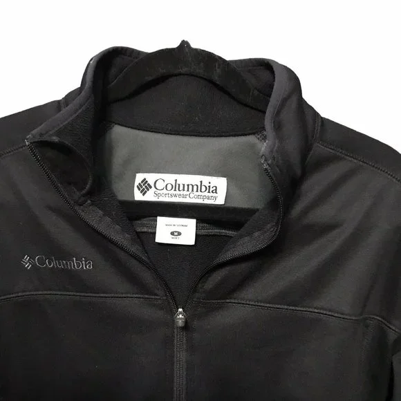Columbia Mens Black 1/4 Zip 100% Polyester Lightweight Pullover Jacket Size M - Picture 2 of 6